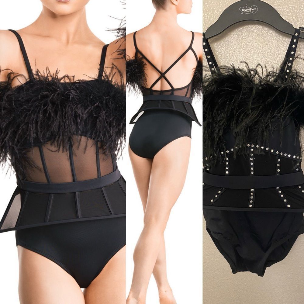 Tenth House 2 Die solo dance costume black feather TD24436 VIVACIOUS MC child